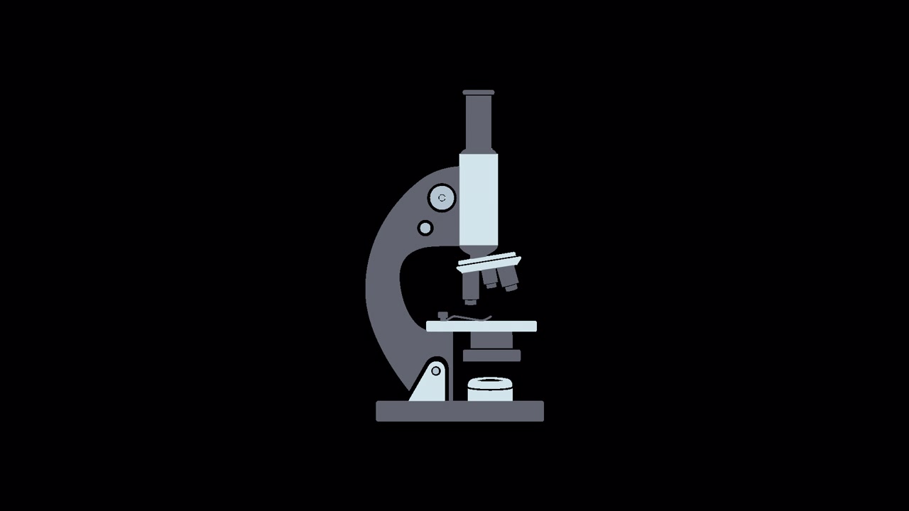 Flat Design Animation of a Scientific Microscope Assembling