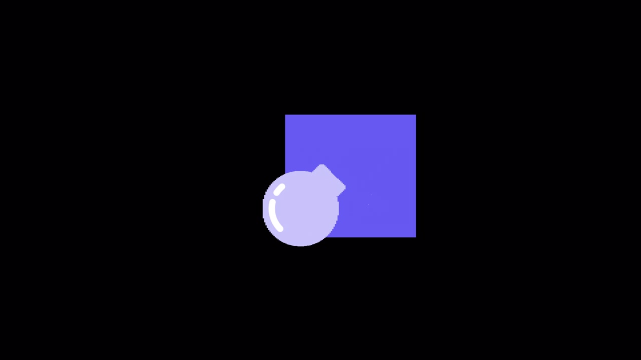 Minimalist Animation of a Purple Square and Light Purple Circle