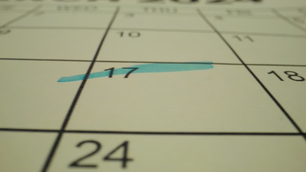 calendario con fechas resaltadas