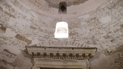 open dome at night in the famous palace of diocletian in split, croatia