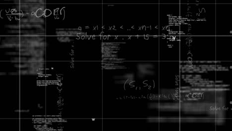 animación de ecuaciones matemáticas sobre un fondo negro