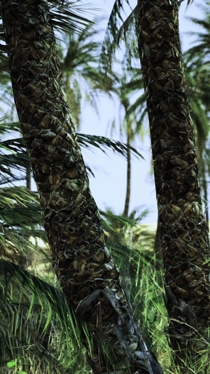 Exploring lush palm trees in a vibrant tropical landscape during daytime