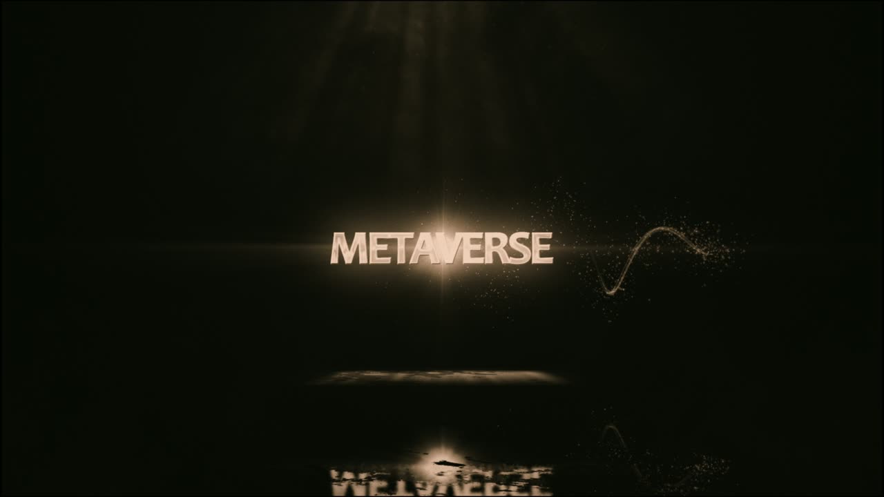 Full Text Metaverse, Web 3.0 and etc. Full Commercial Tranisitions Glowing Particals Logo