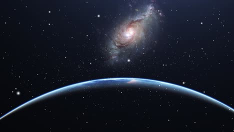 earth's surface with galaxy background