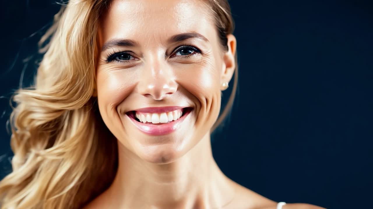 retrato de una hermosa mujer rubia sonriendo