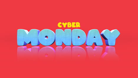 Cartoon-Cyber-Monday-text-on-clean-red-gradient