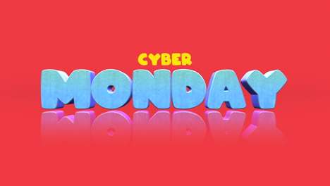 cartoon cyber monday text on clean red gradient