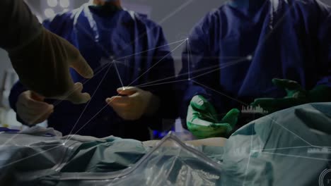 Animation-of-network-of-connections-and-data-processing-over-surgeons-in-operating-theater