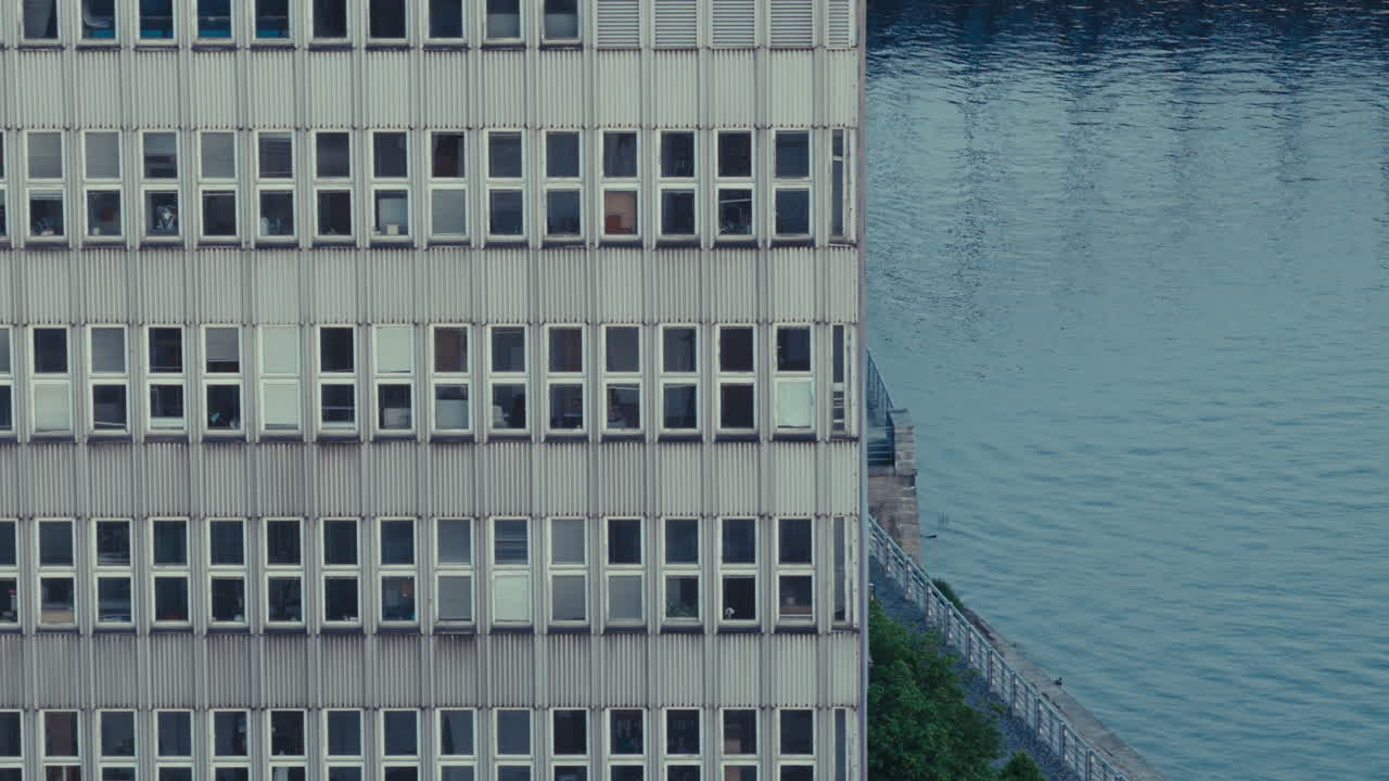 Facade of an office building by the river