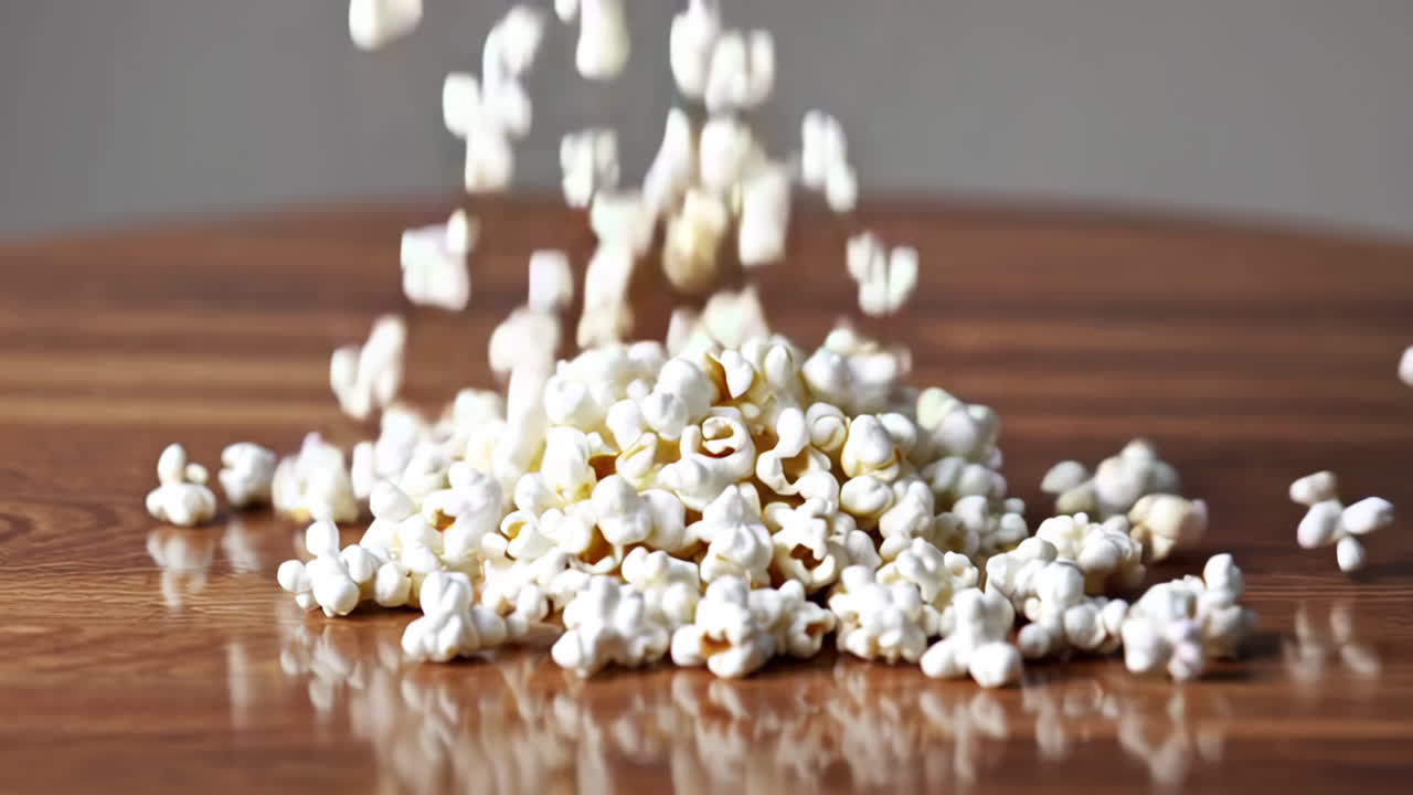 Popcorn on Wooden Table