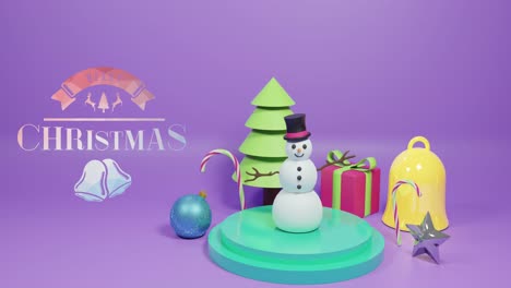 Animation-Von-Weihnachtsgrüßen-über-Weihnachtsdekorationen-Auf-Violettem-Hintergrund