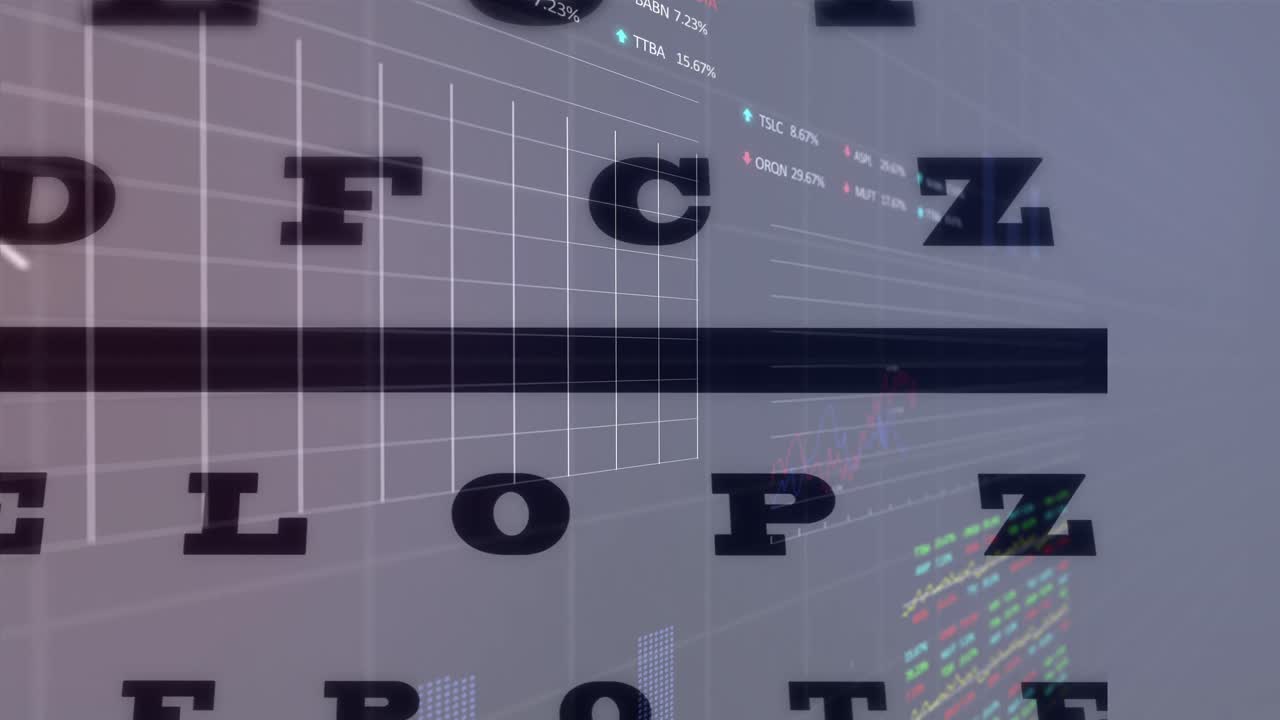 animazione dell'elaborazione dei dati sulle lettere