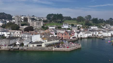 Quayside-Fowey-Cornwall-Reino-Unido-Drone,antena