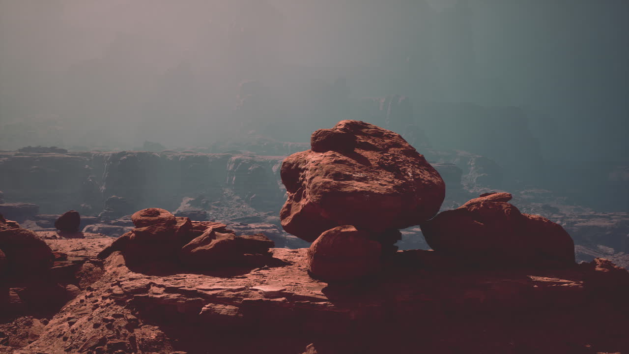 Large rock on sandy beach