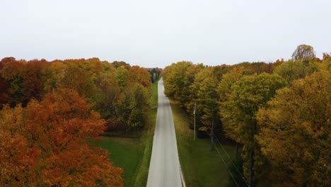 drone reveals scenic rural street in america