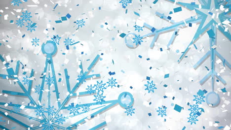 animación de copos de nieve que caen sobre un fondo blanco