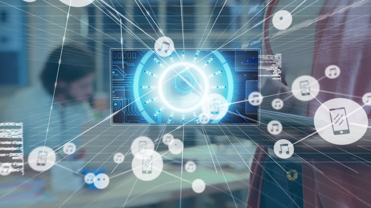 사무실에서 다양한 사업가들과의 연결 네트워크의 활성화