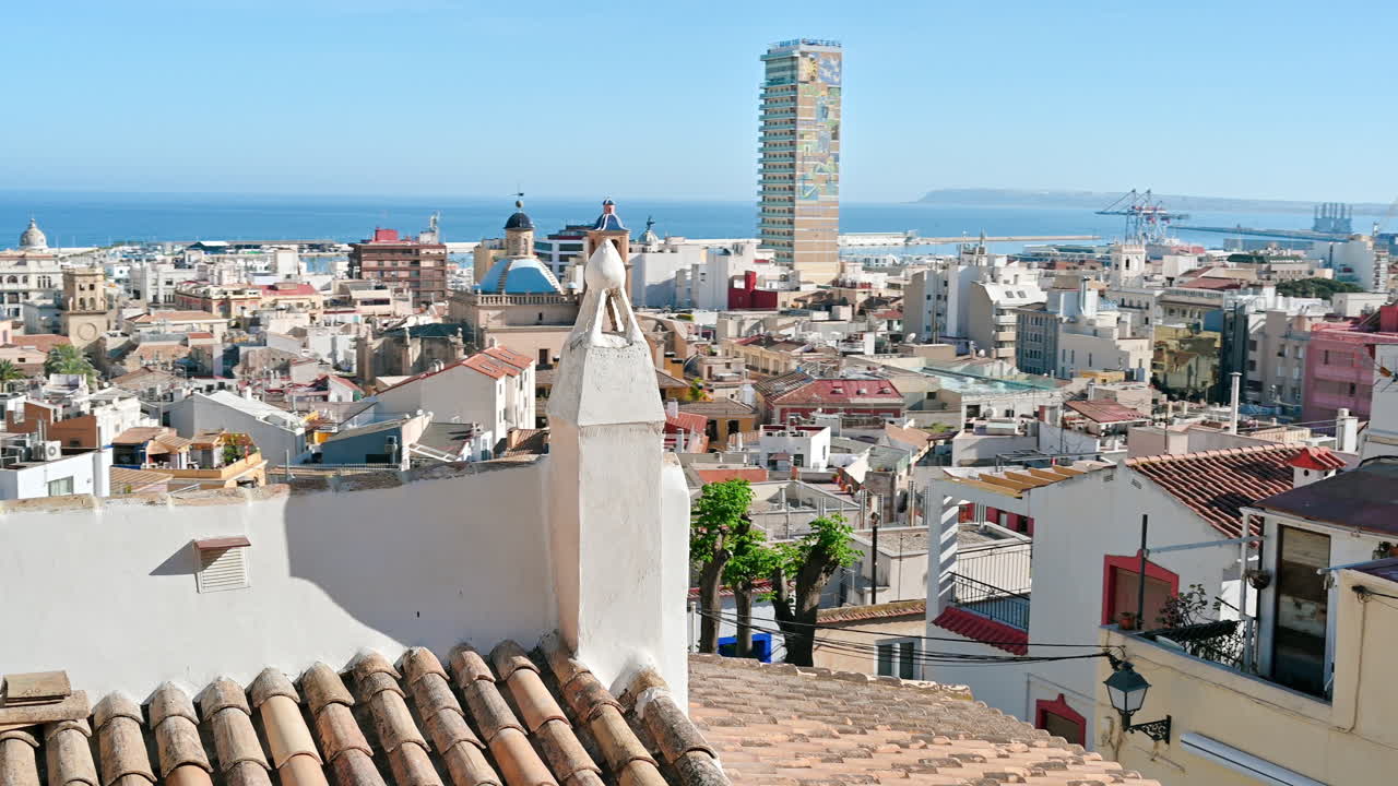 Panoramisk udsigt over byen Alicante, Spanien