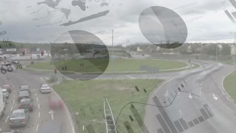 animación del procesamiento de datos financieros en la calle