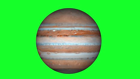 beautiful planet of jupiter animation. jupiter is rotating. milky way galaxy's giant planet of jupiter.