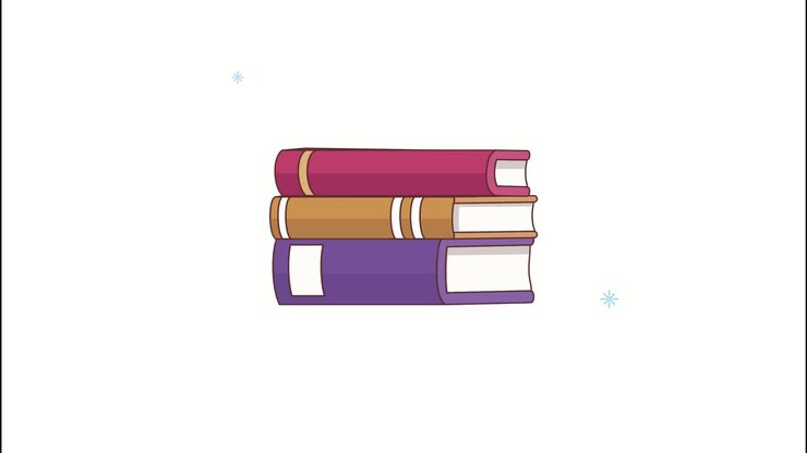 pile text books library animation