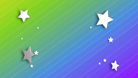 animación de estrellas blancas sobre un fondo de color