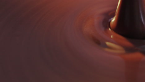 close-up of swirling chocolate