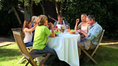 Familiengrill-Im-Garten