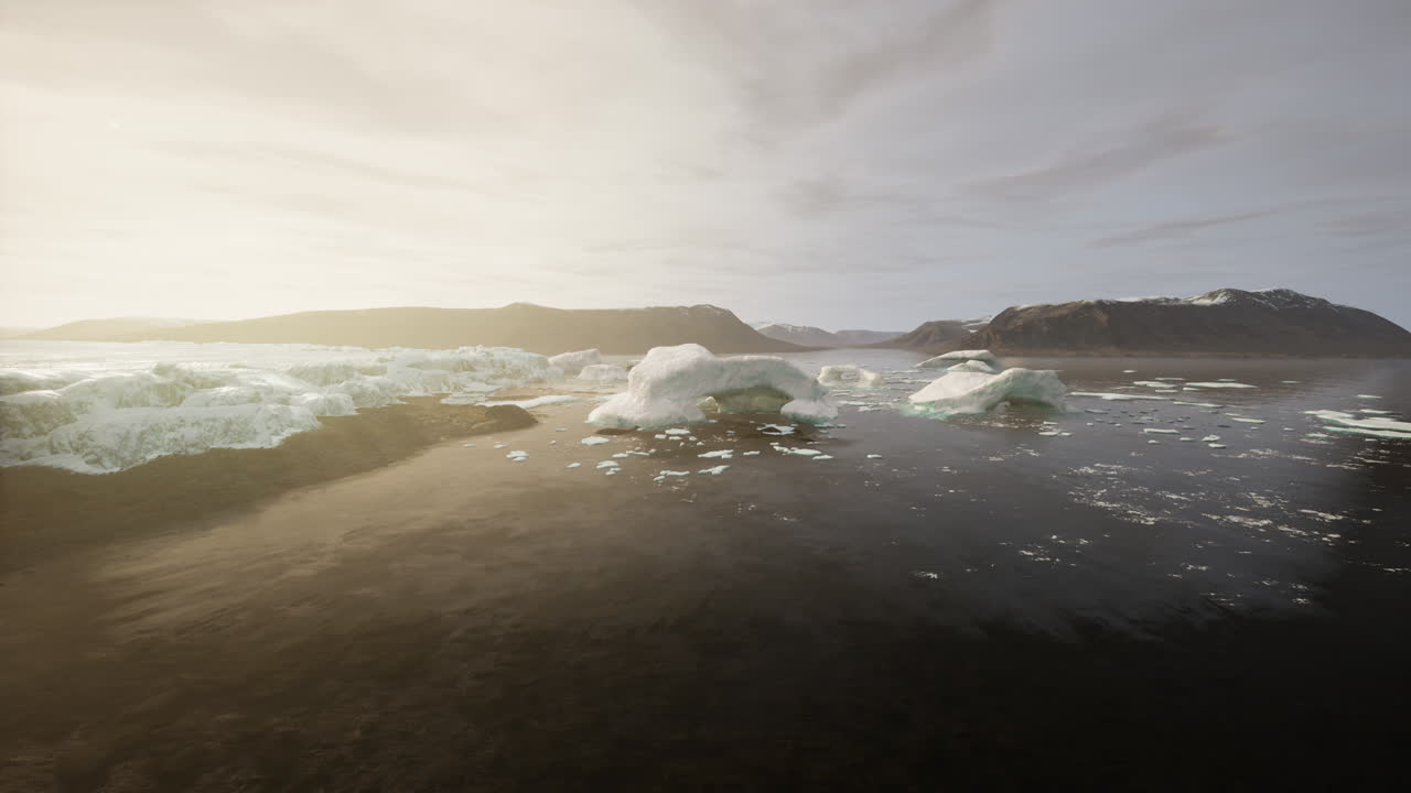 얼어붙은 바다 속의 빙산