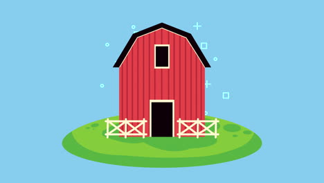 farm lifestyle animation with stable