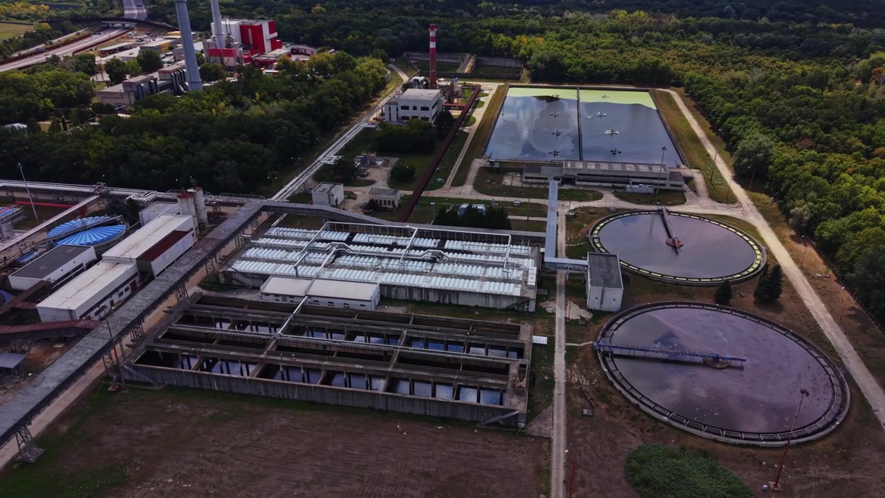 Gasoline production facility in an industrial area surrounded by nature