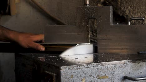 metal cutting in a workshop