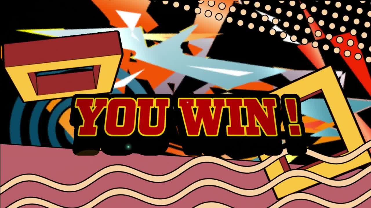 검은 바탕에 추상적인 모양 위에 텍스트를 이기는 애니메이션