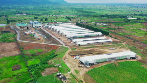 poultry farm in kuje, nigeria in the federal capitol territory - aerial push in