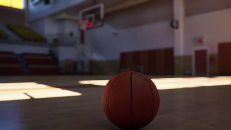 basketball on a court in a gym