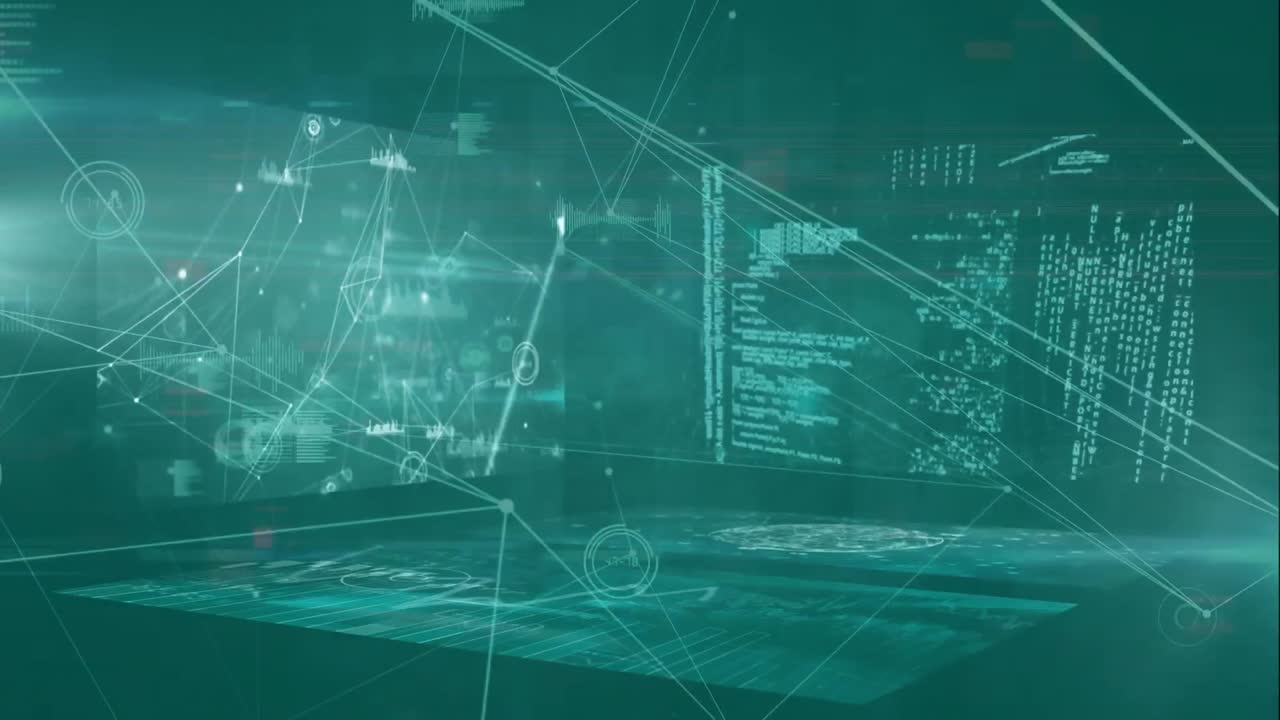 Animation of network of connections over data processing