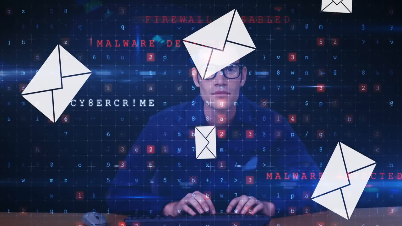 Male hacker typing 4k