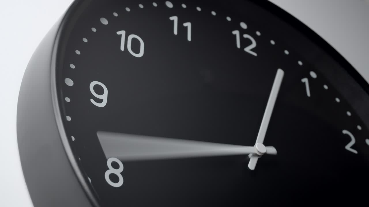 Black Clock Face from 8 to 2 hours changed focus