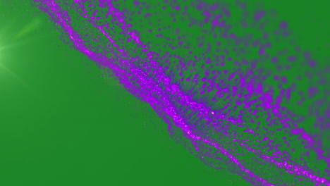 animation of purple waving and lights over green background