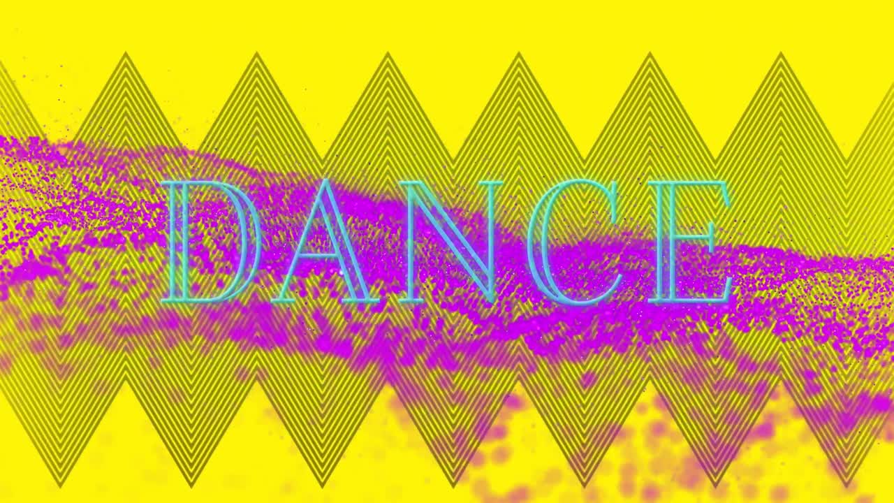 Animazione di testo "dance" su forme