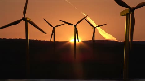 wind turbines in motion