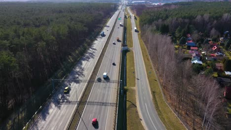 Aerial-top-view-of-highway-road