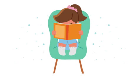 niña estudiante leyendo un libro.