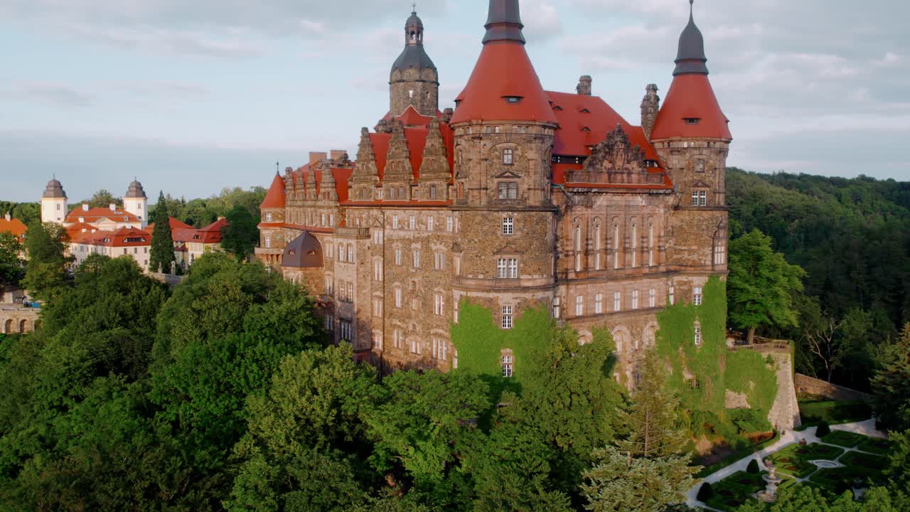 Aerial View of a Majestic Castle in Poland