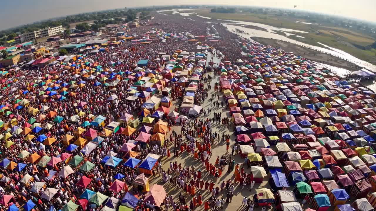 Massive Religious Gathering at Kumbh Mela