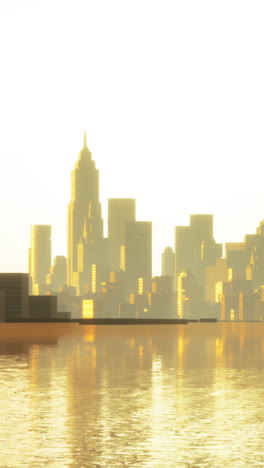 golden city skyline at sunrise