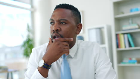 Thinking,-confused-and-black-man-with-an-idea