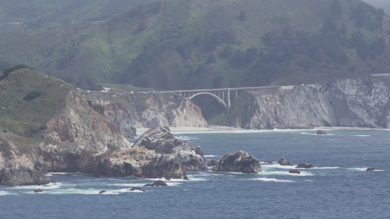 Bixby Bridge in the Big Sur region of the Pacific Coast Highway and California coastline