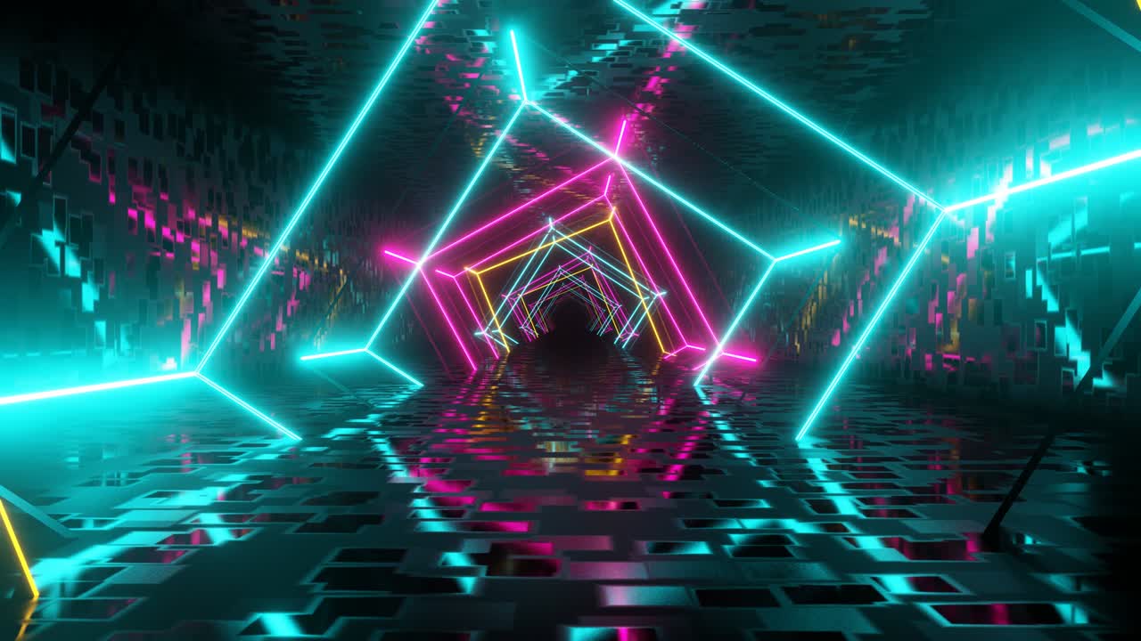 el túnel fantástico del bucle de neón vj