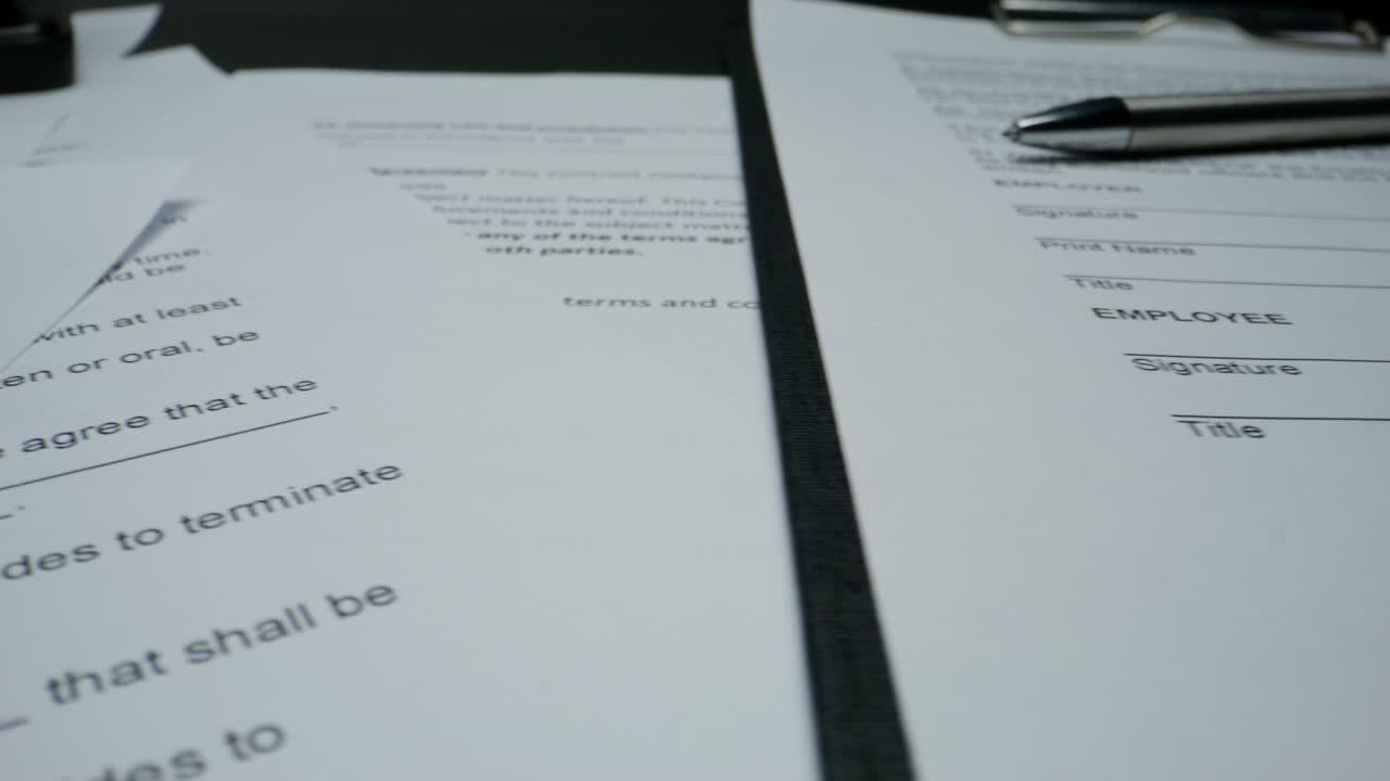 documentos de acuerdo de contrato